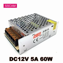 60W DC 12V 5A источник питания AC110-220V DC 12V переключающий драйвер металлический адаптер 5000mA трансформатор для камеры видеонаблюдения DVR NVR система