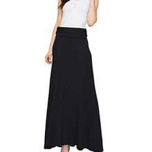 Для женщин летние юбки для Средняя Талия Макси плиссированные женские юбки модал длинные Gypsy Эластичный Длинная Юбка Femme Прямая поставка