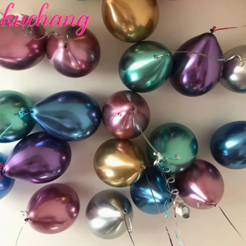 

5pcs 12inch NEW Metallic Latex Balloons Thick Pearly Metal Chrome Alloy Colors Photograph Wedding Party Decoration metal Balloon
