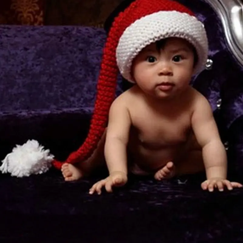 Newborn Baby Photography Props Knit Hat Photo Props Accessories Newborn Baby Bonnet Kids Cap Christmas Hat Photo Costume (2)