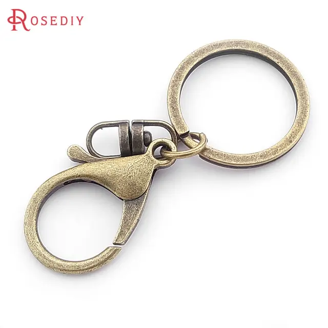 6pcs 55X30Mm Gold Keychain Accessories Universal Metal Clasp