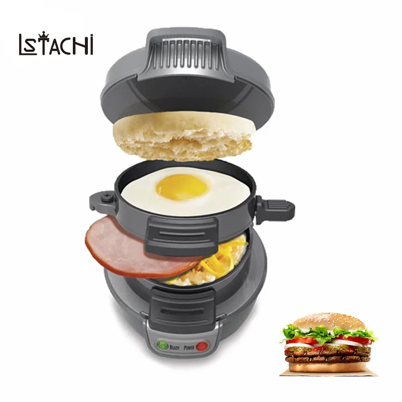 

LSTACHi Mini Sandwich Toaster Breakfast Baking Machine Automatic Hamburger Maker Bacon Egg Frying Pan 220V Kitchen Appliances