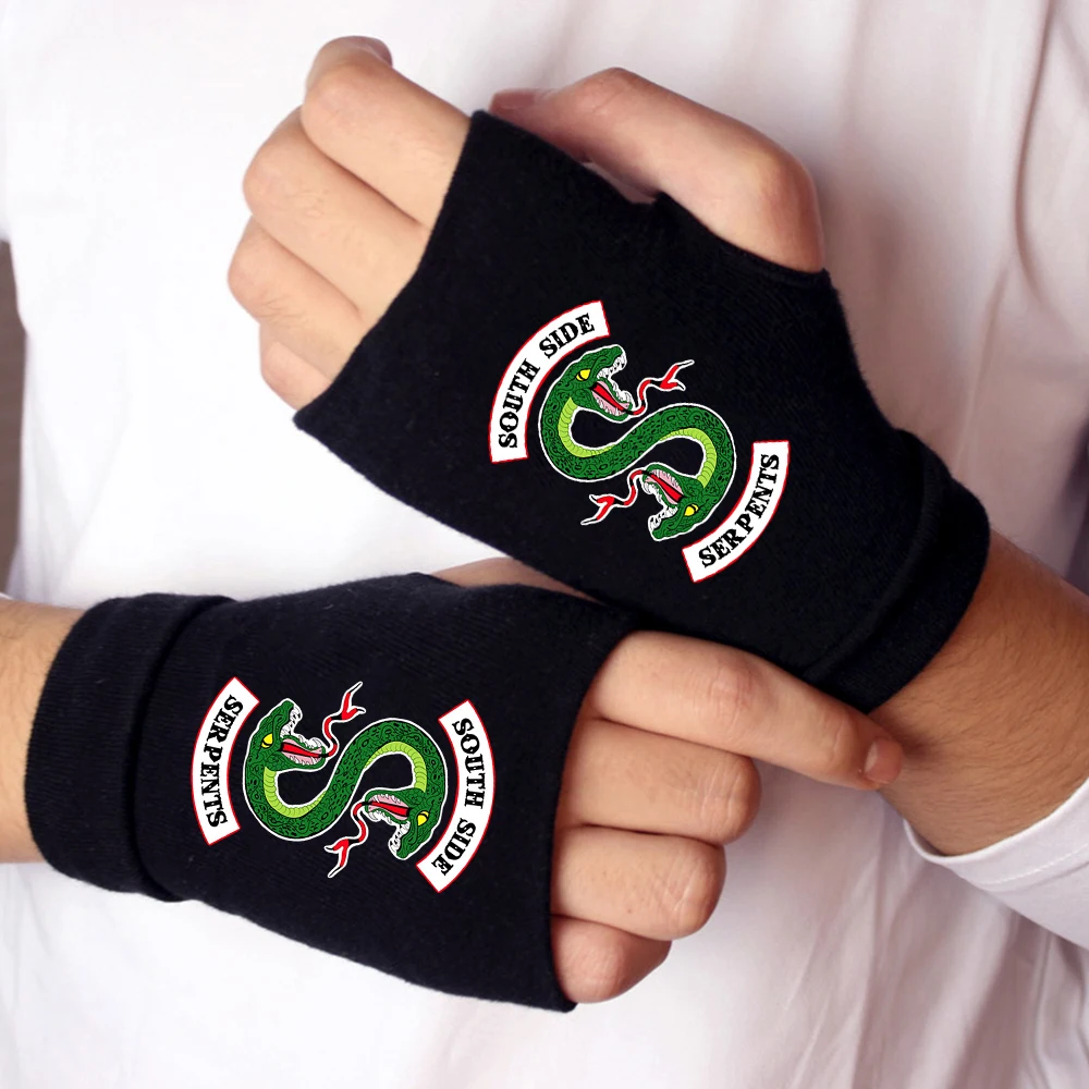 

Wellcomics RIVERDALE Archie Andrews Betty Cooper Serpents Symbol Knitted Fingerless Glove Half Mitten Gloves Cosplay Costume Hot
