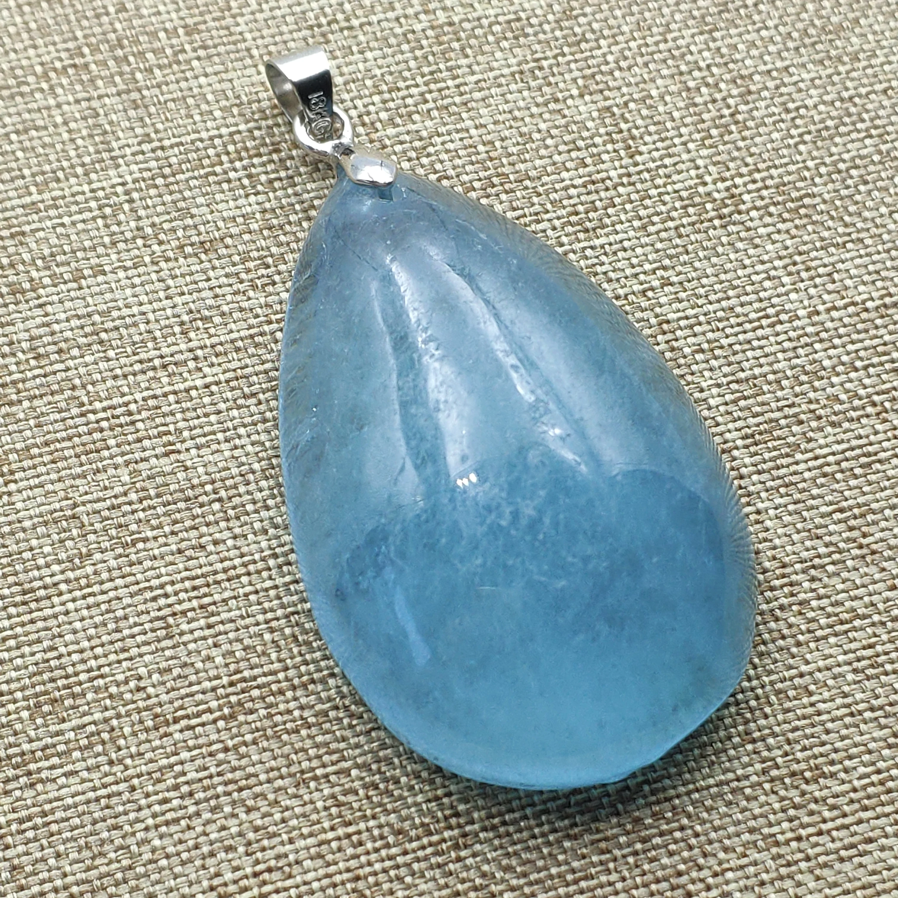 

Genuine Natural Blue Ice Aquamarine Pendant Women Man Love 37x24x10mm Water Drop Clear Stone Fashion Necklace Pendant AAAAA