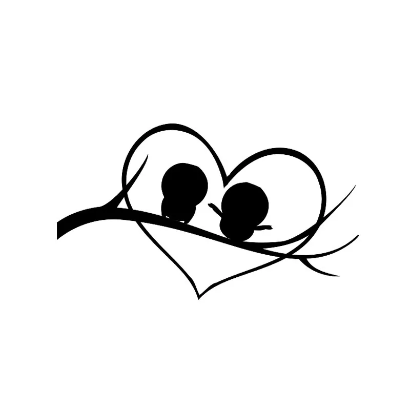 Cartoon Heart Love Birds On Branch Vinyl For Auto Car/Bumper/Window Decal Sticker Decals DIY Decor CT1059 | Автомобили и