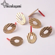 Golden Oval Shape Hollow Earring Base Connectors Linker 6pcs/lot 16*22mm For DIY Fashion Earrings Making Accessories