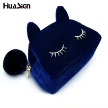 2016 New Arrival Cosmetic Bag Fashion Women Necessaries Makeup Lovely Cat Make Up Bag Travel Kit Jewelry Organizer G0318