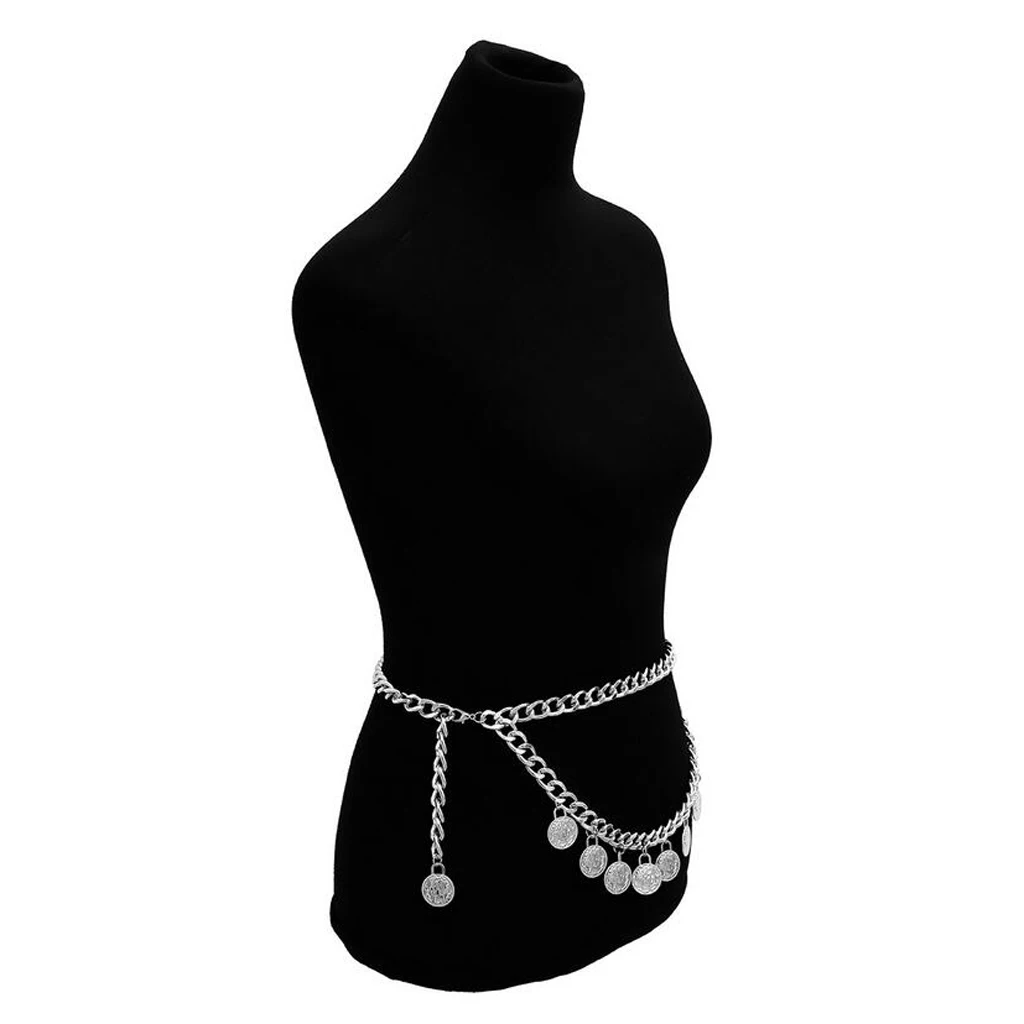 MagiDeal Elegant Lady Bohemian Coins Tassel Chain Wedding Gypsy Waist Belt Body Chain Jewelry