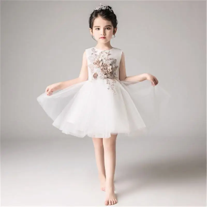

New Summer Children Girls Lace Mesh Tutu Princess Dress Kids Dresses For Girls Wedding Party Toddler Girl Clothes Vestidos S179