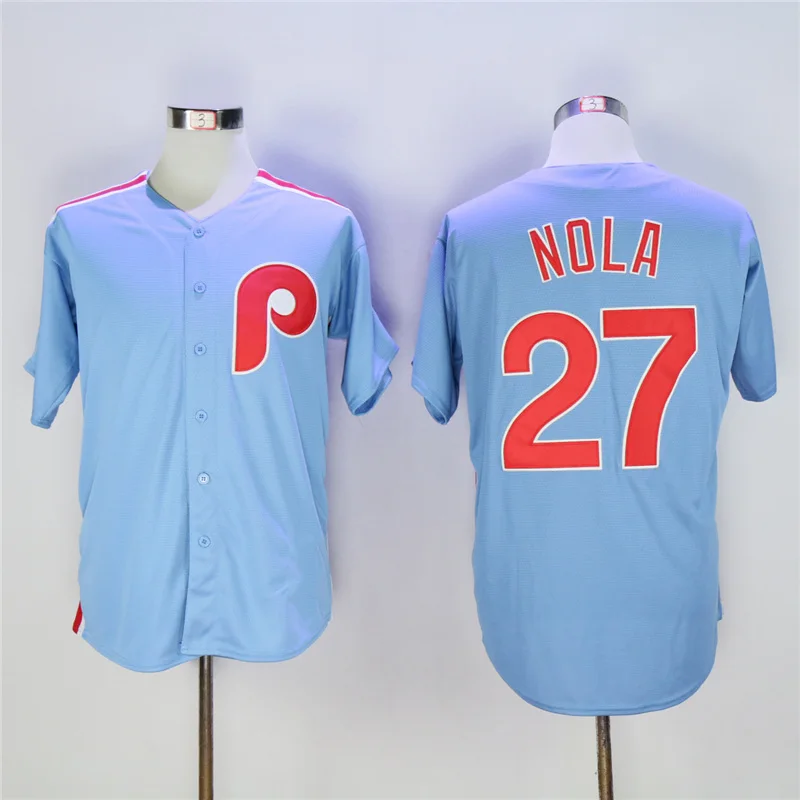 

Mens Retro Aaron Nola Stitched Name&Number Throwback Baseball Jersey Size M-3XL