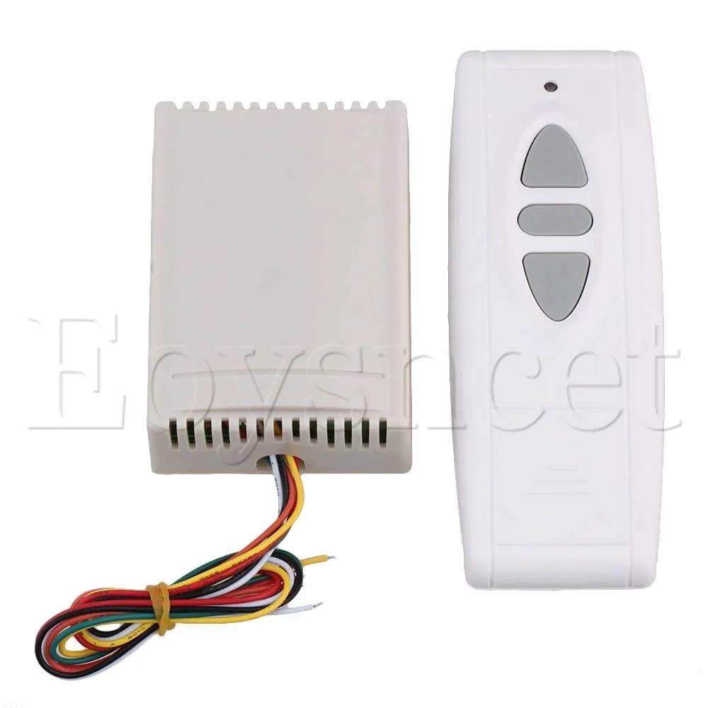 

433Mhz 12V 2CH Interlocked Motor Remote Control Switch Up Down Stop White