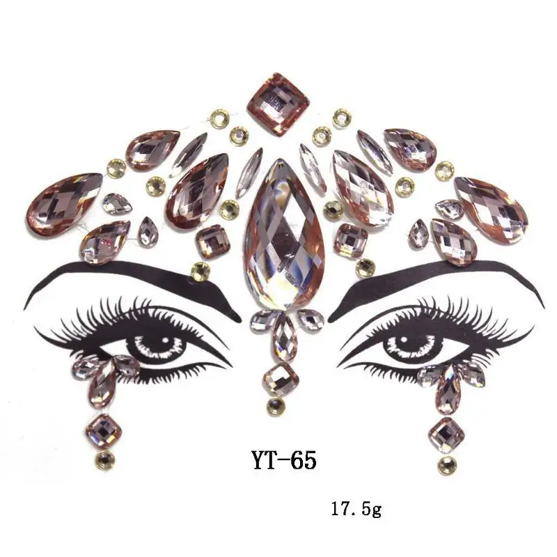 Pink Rhinestones Face Jewels Adhesive Crystal Gems Beauty Makeup Body Art Glitter Tattoo Eyebrow Face Body Jewelry Stickers