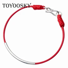 TOYOOSKY s925 Серебряный браслет для Для женщин Для мужчин Дети Любители красная нить на удачу Браслеты пара ювелирных изделий веревки плетеные подарок