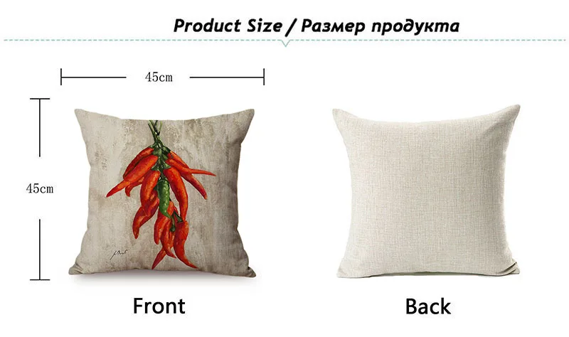 Nordic Farm Autumn Harvest Crops Oil Painting Art Style Decorative Cushion Cover Chili Olive Radish Linen Sofa Throw Pillow Case K118-16
