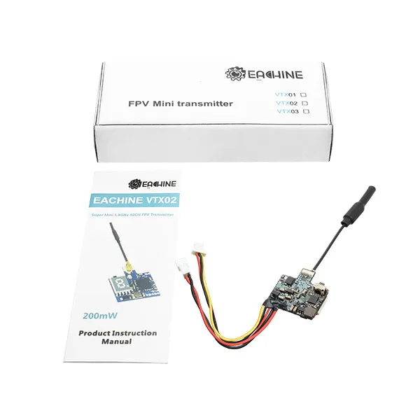 Eachine VTX02 супер мини 5,8G 40CH 200 mW изображение FPV передатчик для RC гоночные дроны FPV очки для квадрокоптера аксессуары DIY