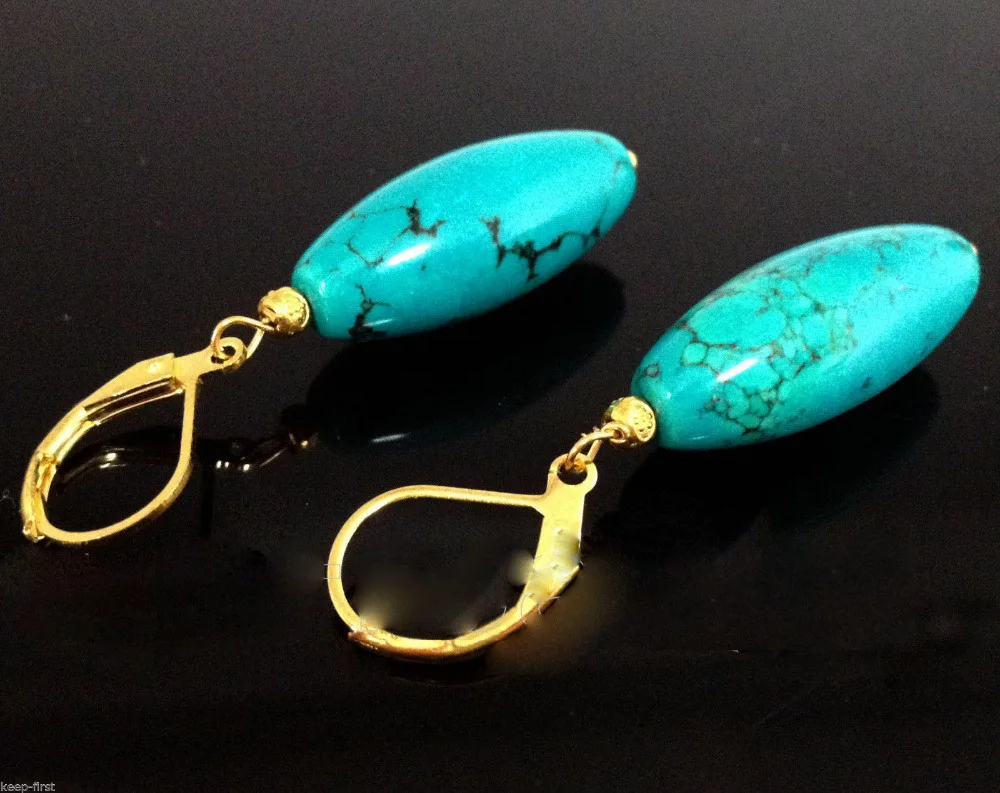 Free shipping vintage blue drop dangle stone dangle hook stone