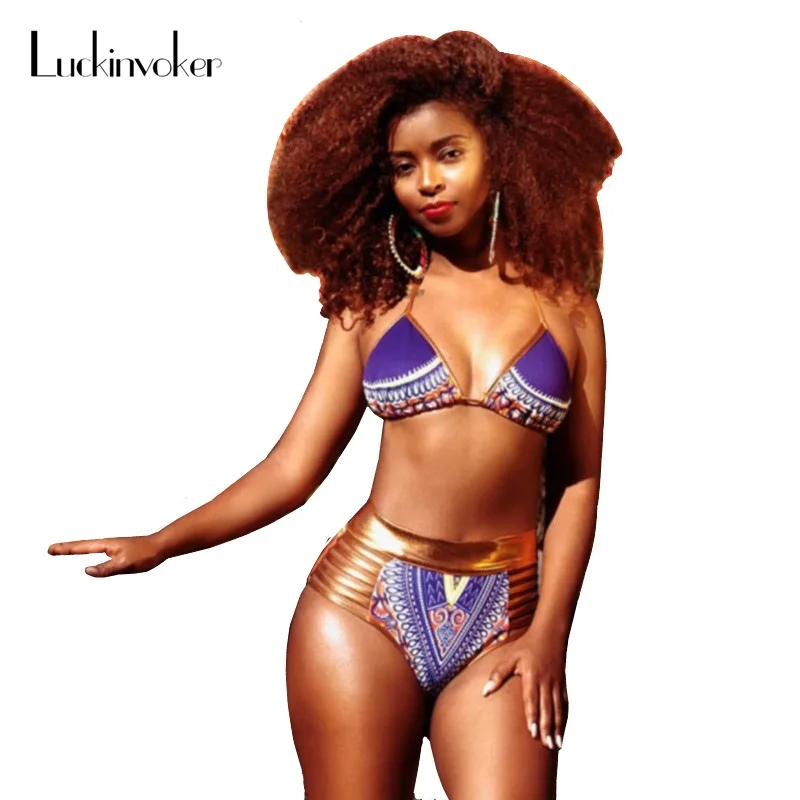 Brazilian Bikini Set S-XXXL Retro High Waist Bikinis Women Swimwear Sexy Biquinis Plus Size Swimsuit Female Sexy African Bikini