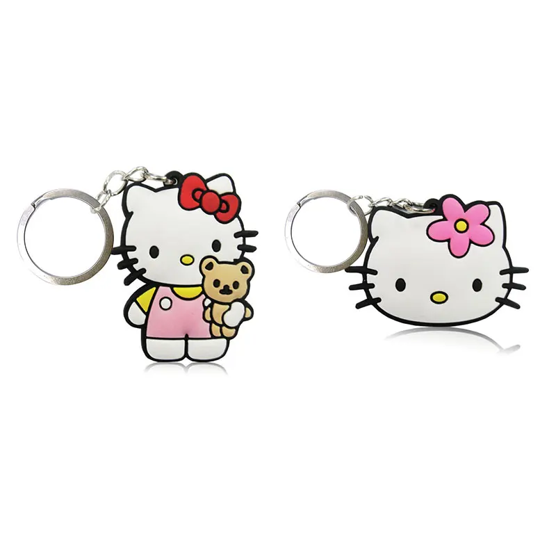 

2PCS Cartoon Figure Key Chain PVC Anime Key Ring Kids Mini Toy Pendant Keychain Children Key Holder Fashion Jewelry