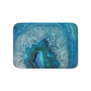 

Blue Faux Druse Crystal Quartz Gem Gemstone Geode Mineral Stone Science Specimen Photograph Hipster Bath Mat