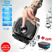 Magicsee P3 360 Panoramic Camera Ação Esporte câmeras de Lente Dupla 3040*1520 30fps 1500 mAh 30 m À Prova D’ Água Caso Pro 16MP VR Câmeras