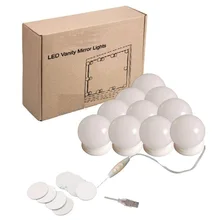 Vanity Светодиодный лампочки комплект зарядка через usb Порты и разъёмы косметический освещенные составляют зеркала лампы регулируется Яркость домашние декоративные светильники