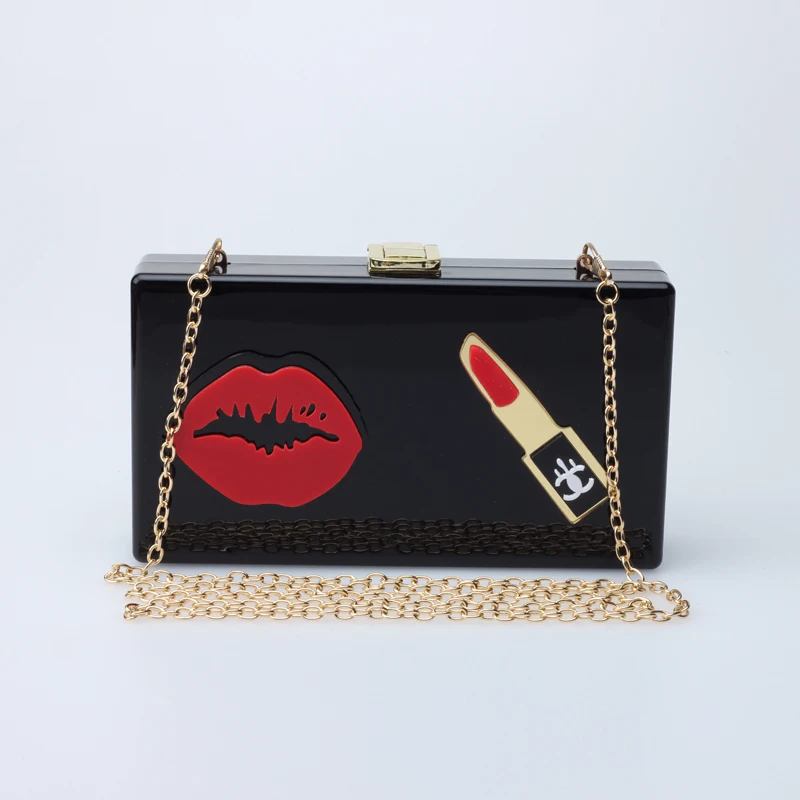 2019 модная акриловая сумка Bolsa Feminina мультяшный блеск для губ вечерняя клатч