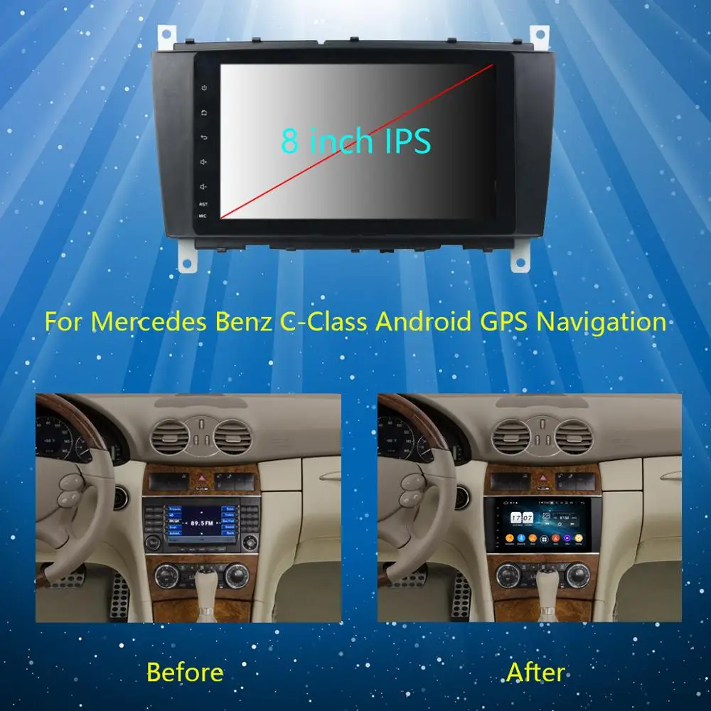 Clearance 8" IPS 8 Core 4GB RAM+64GB ROM Android 9.0 Car Radio Player GPS For Mercedes-Benz W203 CLC W467 DSP CarPlay Parrot BT Adas 2