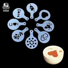 FGHGF 8 шт. Любовь дизайн печати капучино кофе пены Natie инструменты сахарный торт плесень