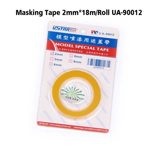U-STAR Masking Tape Specifications Models Special Masking Tape 2mm-50mm Model Hobby Painting Tools Accessory Model Building Kits TOOLS color: 10 Kinds Of Specific|12 18 24 30 50mm|2 3 4 6 9mm|6 9 12 18 24mm|UA90012 12mm|UA90012 18mm|UA90012 24mm|UA90012 2mm|UA90012 30mm|UA90012 3mm|UA90012 4mm|UA90012 50mm|UA90012 6mm|UA90012 9mm