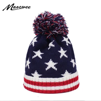 

Winter Children Cap Beanies Five-pointed Star Pattern Baby Hats for Warm Child Knitted Boy Girl Hat Casquette New American Style