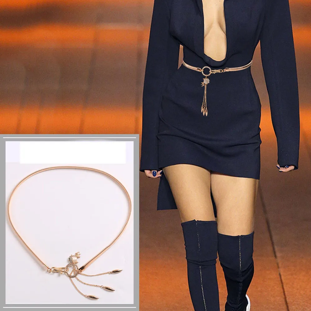 Роскошные Ремни Женская дамская модная подвеска в виде золотой рыбки металлическая цепочка стильный пояс цепь для тела Роскошный дизайнерский брендовый пояс-цепочка для женщин