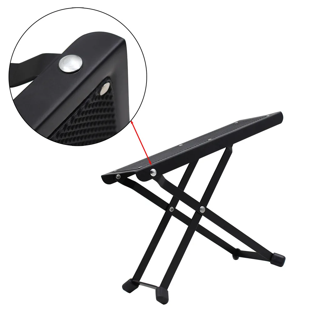 Guitar Pedal Folding Metal Guitar Footrest Stool Pedal Adjustable Height