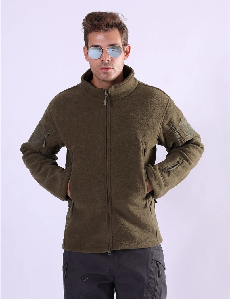 Зимняя мужская флисовая куртка теплая Тактическая Военная куртка размера плюс Мужская термокуртка пальто осенняя армейская одежда