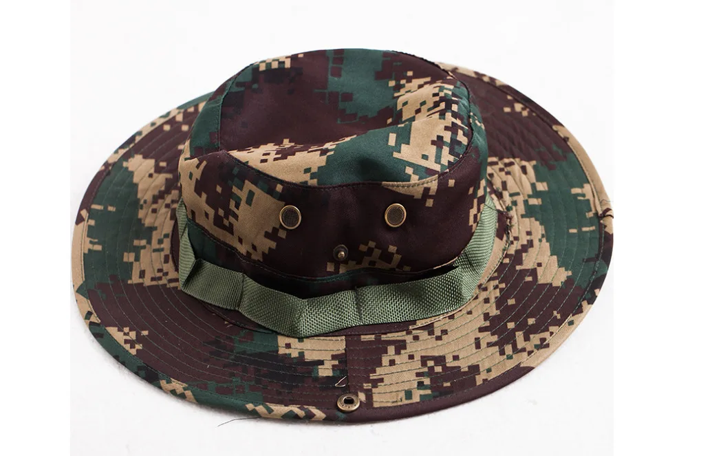 5 стилей камуфляж ведро шляпы Sun Cap Ripstop Camo Рыбалка Охота Туризм мужчины САФАРИ летние джунгли с строка Boonie Hat