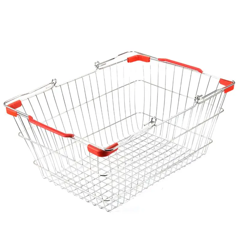 

1 Pc Storage Basket Wrought Iron Portable Simple Toiletries Organizer Seasoning Basket Shopping Basket for Kitchen Supermarket