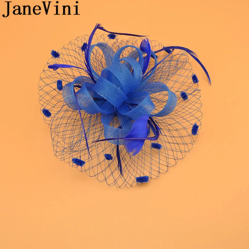 JaneVini элегантные свадебные вуалетки и Шапки для шляпка невесты Для женщин фиолетовый гялин головной убор невесты чистая корона тиара