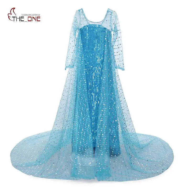 MUABABY Mädchen Cinderella Kleider up Kinder Langarm Blau Pailletten Elsa Cosplay Prinzessin Kostüm Mädchen Halloween Party Fantasie Online