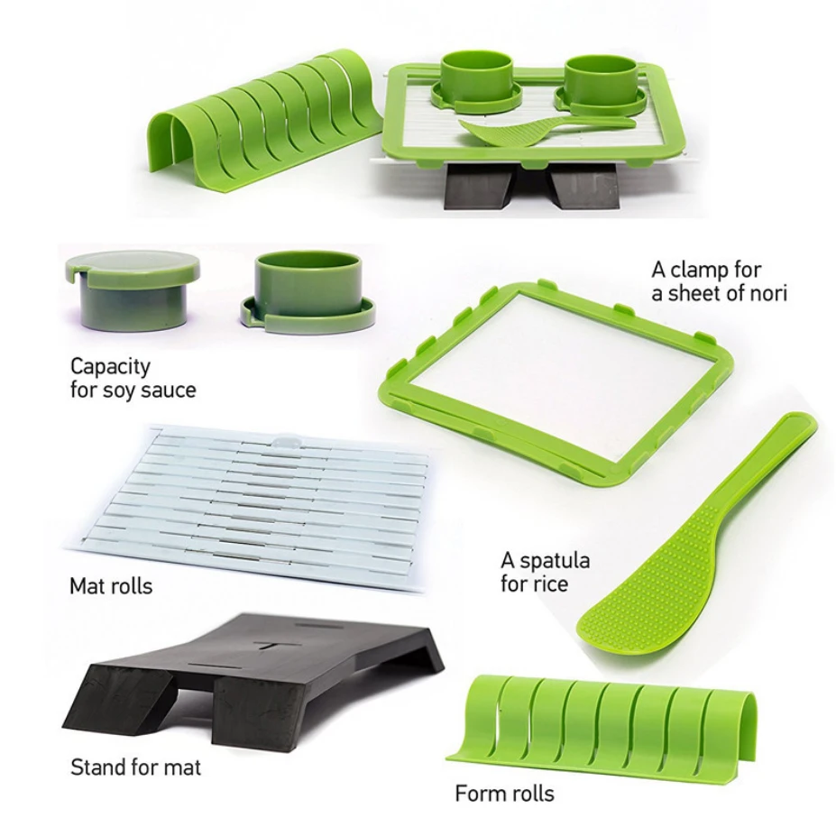 

1 Set Super Easy Sushi Making Kit DIY Sushi Maker Tools Machine Set Rice Roller Mold Roller Cutter Kitchen Accessorie
