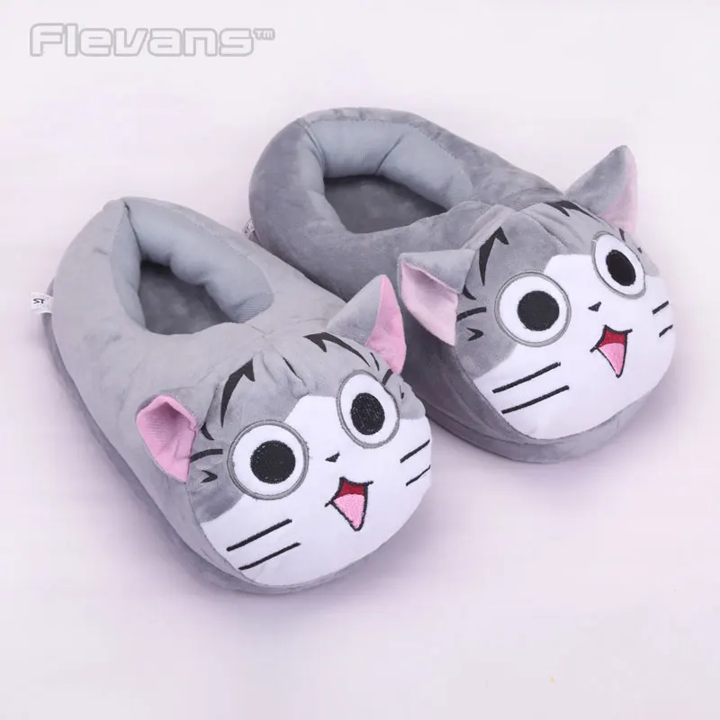

Cute Chi's Sweet Home Grey Cat Adult Plush Toys Soft Home House Winter Indoor Dolls Shoes