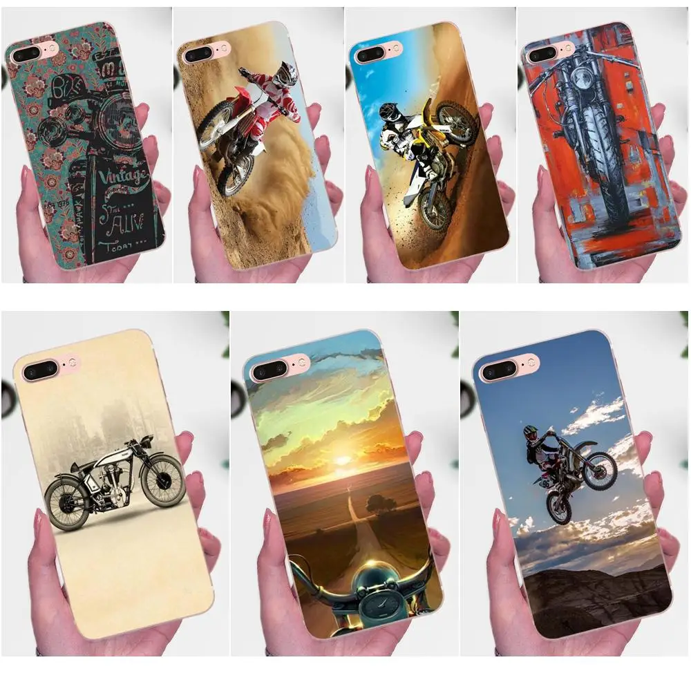 Moto Cross мотоциклетный спортивный черный мягкий чехол для Apple iPhone X XS Max XR 4 4S 5 5C 5S SE 6 6S