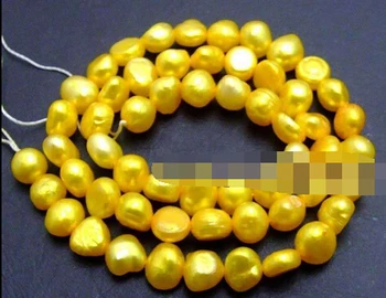 

Miss00168 SALE small 6-7mm Gold Natural Freshwater BAROQUE Pearl Loose Bead 14" 10pc