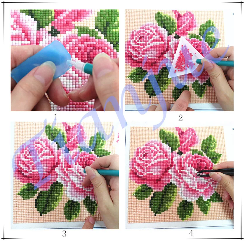 Full Drill DIY 5D Diamond Embroidery Painting Cross Stitch Kit Flower Home Decor