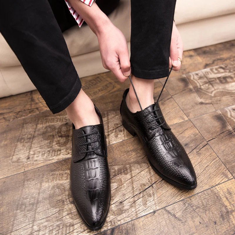 designer snake skin formal leather men shoes crocodile pattern dress wedding male footwear pointed toe brogue oxfords for men (19)