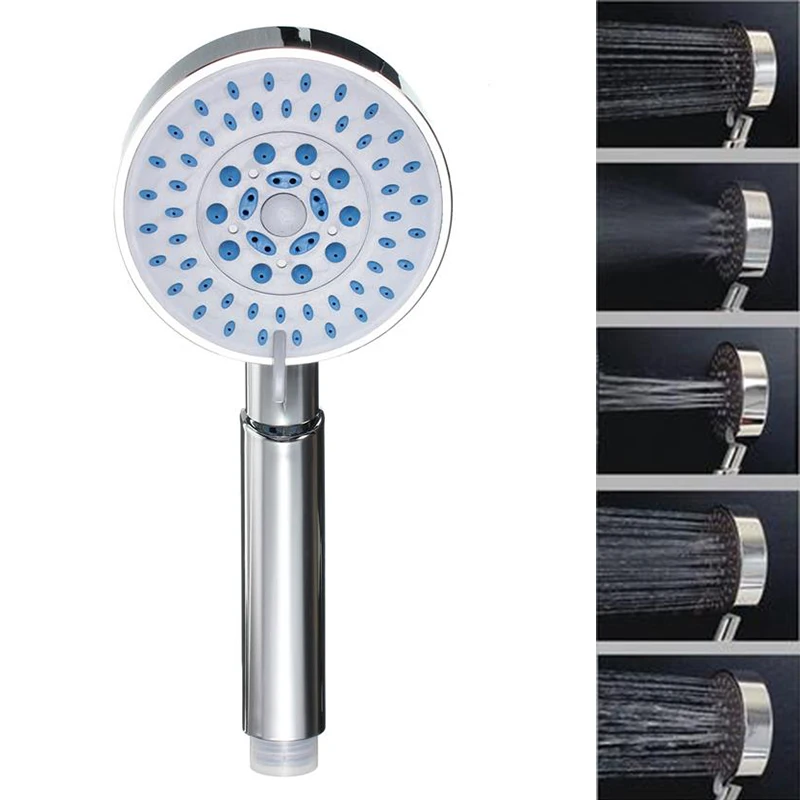 High Quality Five Fuction Silica Gel Holes Shower Head Water Saving