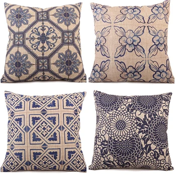 

chinese style print cojines porcelain cushion cover floral capa de almofada