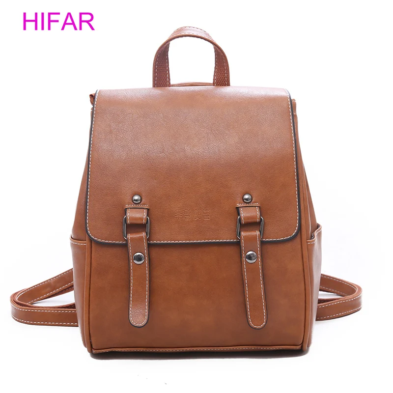 

Vintage Women Backpack High Quality Black Pu Leather Backpacks For Teenage Girls Female School Shoulder Bag Bagpack mochila 2019