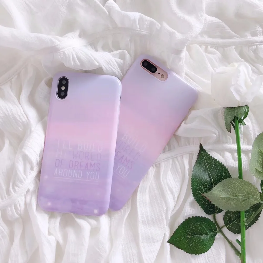 ZMASI нежный градиент Цвет телефона чехол для iPhone X 6 6s мягкая телефон оболочки сумка