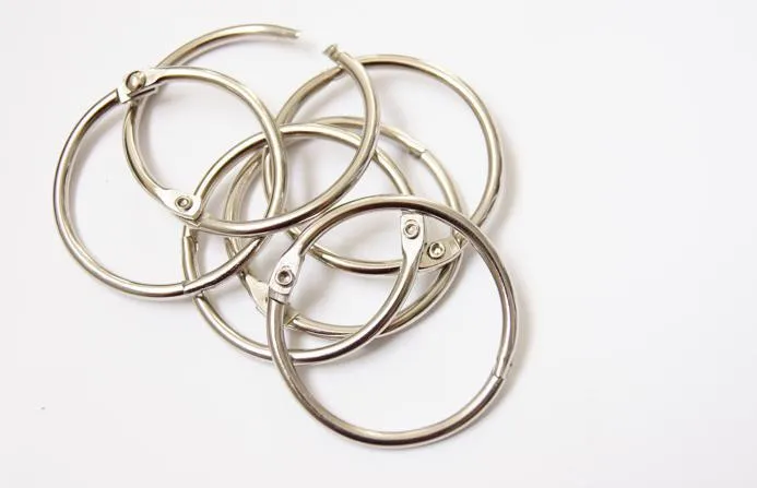 3Pcs/Lot 50mm Loose-leaf Scrapbook 10 Inch Photo Album Card Circle Ring Buckle Snap Ring Binding Iron Circle Album