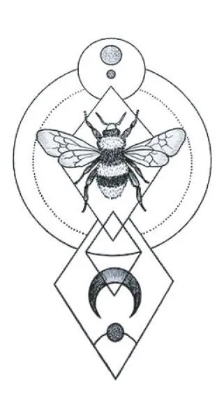 SanerLian Bee Geometry временная татуировка наклейка водостойкая мужская женская боди арт мальчики девочки поддельные татуировки 13,5X7,5 см