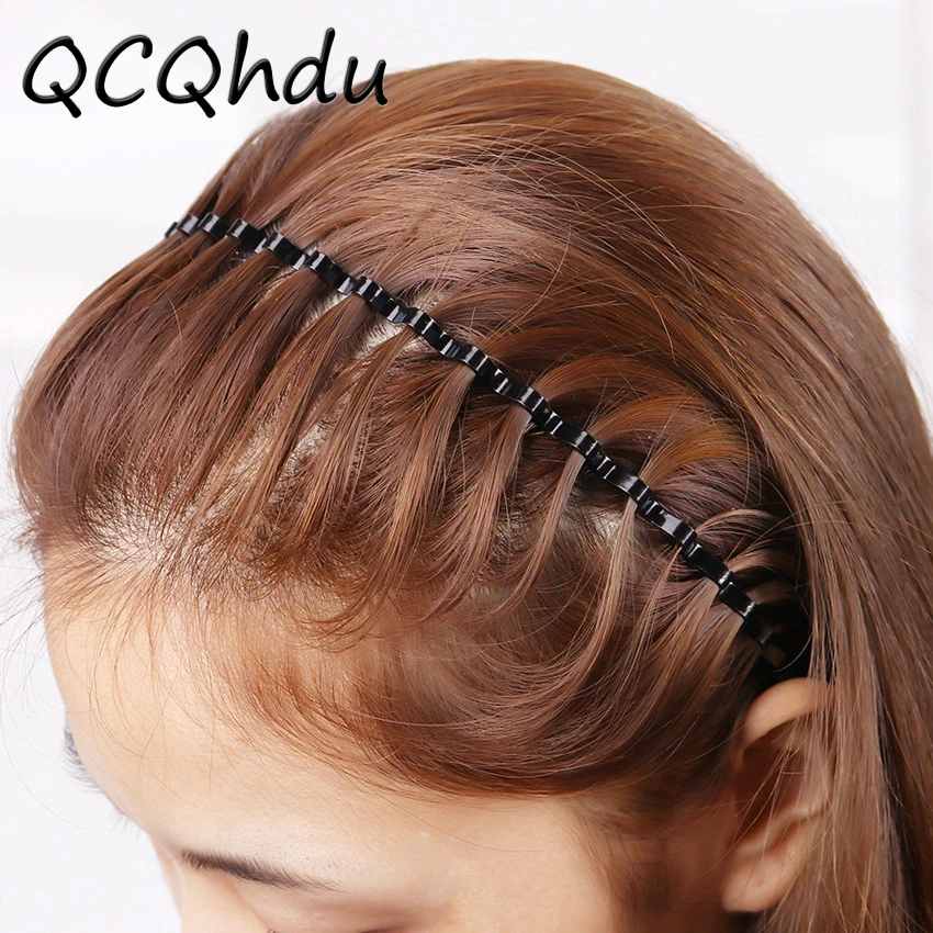 1pc Fashion Men And Women Black Wavy Hair Head Hoop Band Unisex